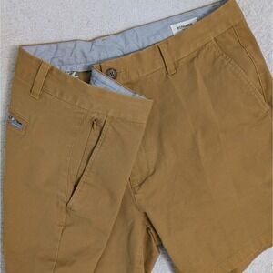 Bonobos Shorts Mens 38x9" Brown Standard Fit Chino 4 Way Stretch Zip Pocket Logo